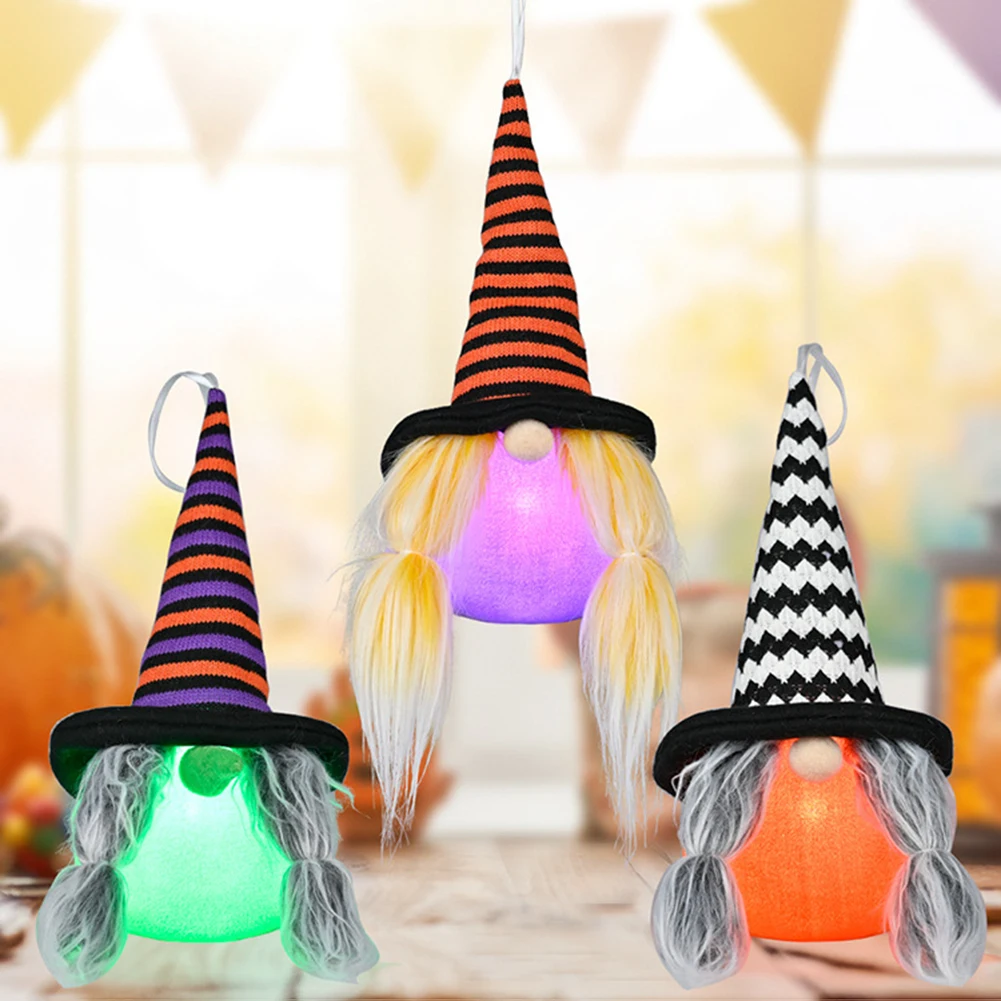 

Luminous Woven Dwarf Plush Doll Toy Tied Braid Faceless Doll Halloween Atmosphere Props Home Living Room Bedroom Decoration