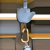 retractable funny hand gesture wall self adhesive hook middle finger key hanger key holder for wall decorative easy to mount