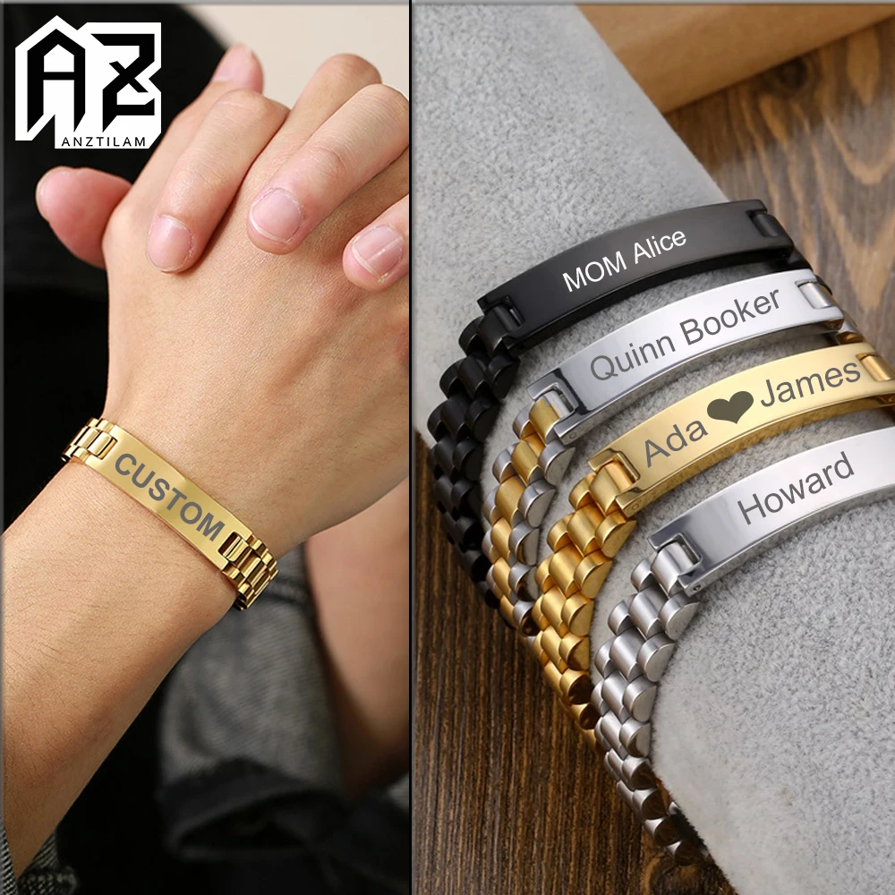 Браслеты с индивидуальным именем, браслет из нержавеющей стали 316L для женщин, настраиваемые буквы, ручная цепочка, браслеты для пар, украшение для самостоятельного создания.