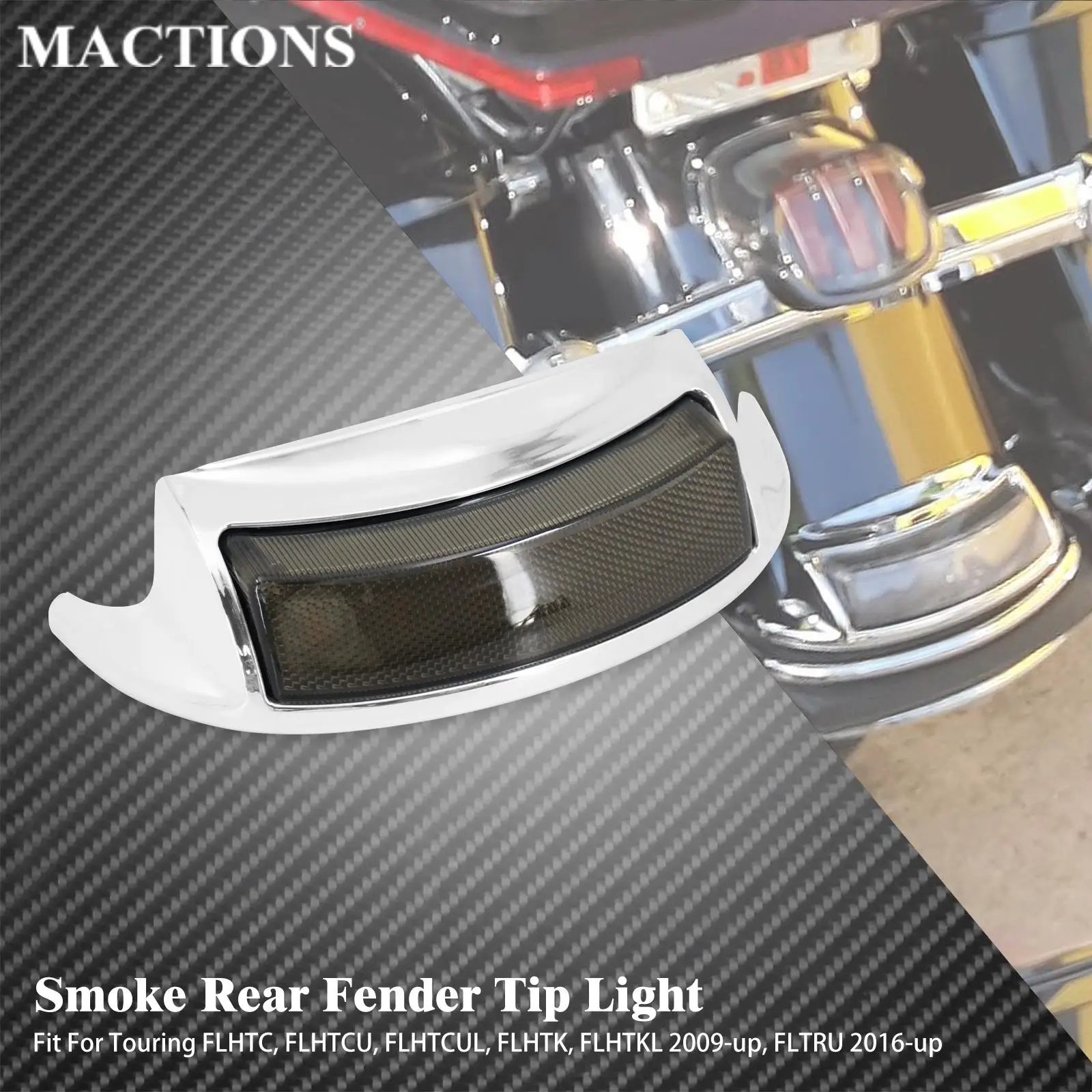 

Motorcycle Chrome Rear Fender LED Lamp Brake Turn Signal Light For Harley Touring Electra Glide FLHTC FLHTK 09-Up Ultra Limited