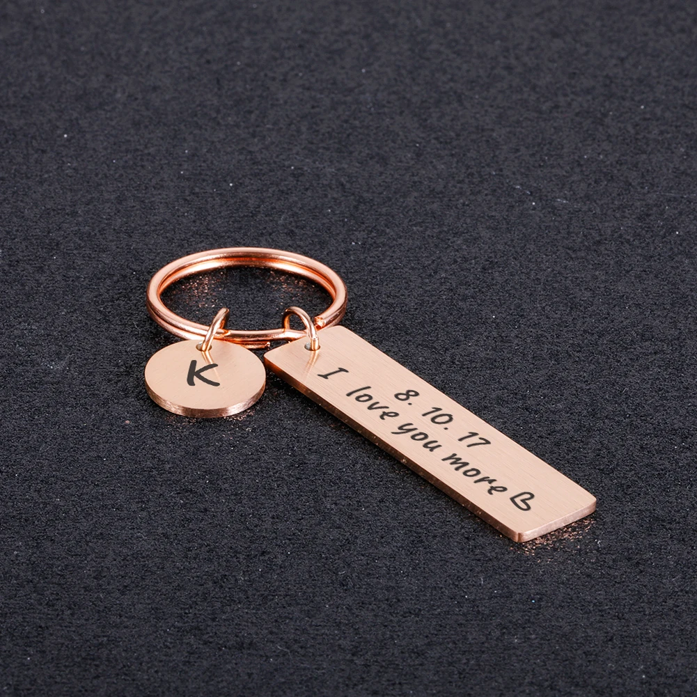 Special Gift Personalized Keychain Custom Key Chains Engraved Text Date Intials Names Customized Lover Valentines Day Gifts