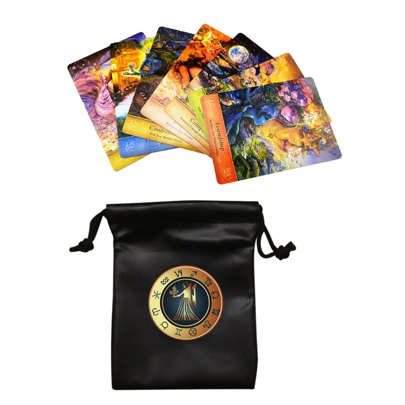 

Сумка из искусственной кожи для хранения карт и Таро, сумка для ювелирных изделий, мини-сумка на шнурке для настольных игр и карт, сумка для х...