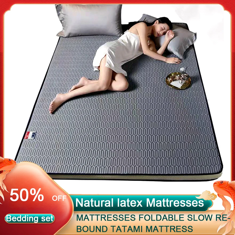 

High Quality 100% Natural Latex Mattresses Foldable Slow Rebound Mattress Tatami With Cotton Folding Bed Tatami Mattress Futon