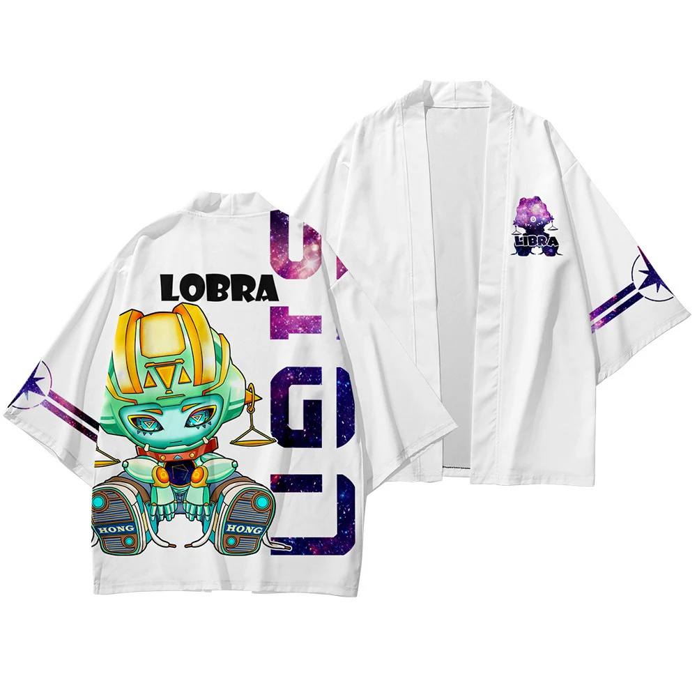 

Мужская Тонкая Повседневная куртка свободного покроя с рисунком двенадцати созвездий, азиатское кимоно, кардиган 7