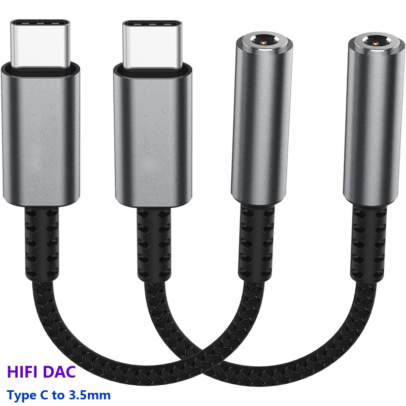 

USB Type C To 3.5mm Jack DAC Chip Headphone Adapter USB C To Aux Audio Cable Right Angle Dongle for Samsung IPad Pro Converter