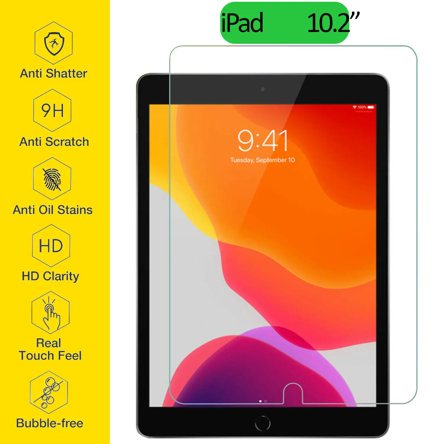 

Tempered Glass Film Screen Protector For Apple iPad 10.2" 7th Generation New Gen