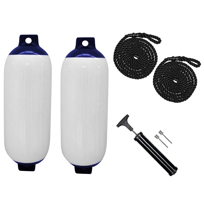 2PCS Inflatable Boat Fender PVC Boat Anchor Fender Buoy Yacht Fenders Protection Ribbed Bumper Boat Accessories