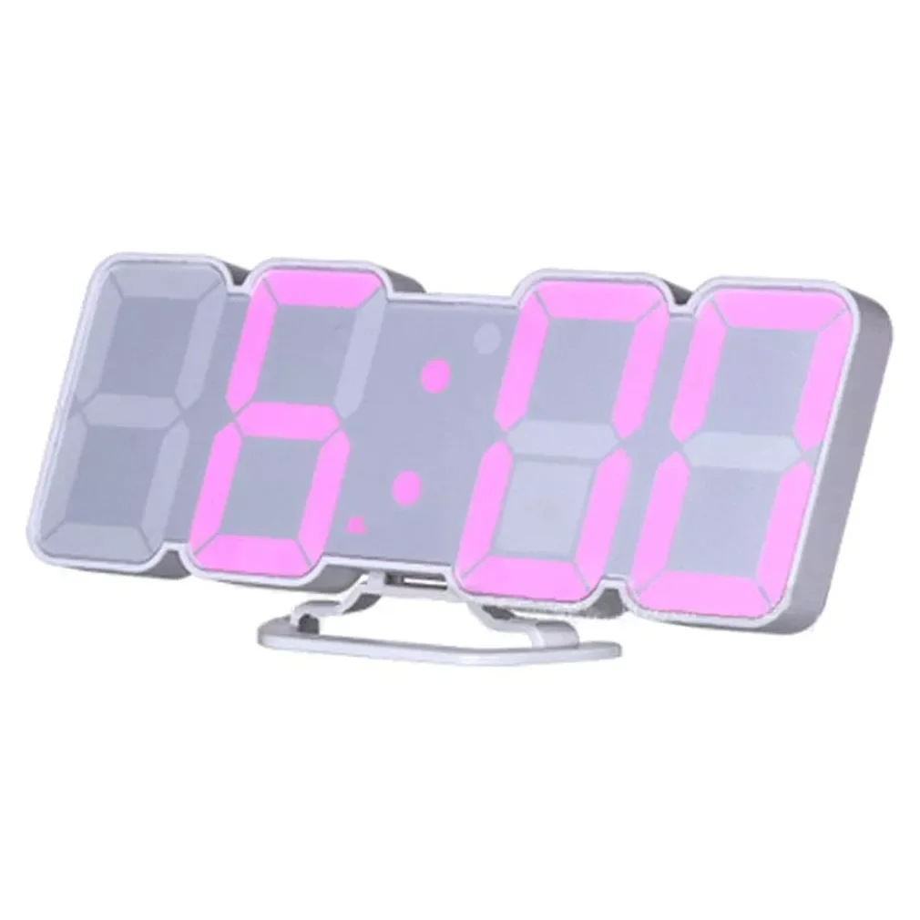 

Full Color Voice Control 3D LED Digital Clock Remote Temperature Alarm Clock Sound Control Three-dimensional Wall Clock