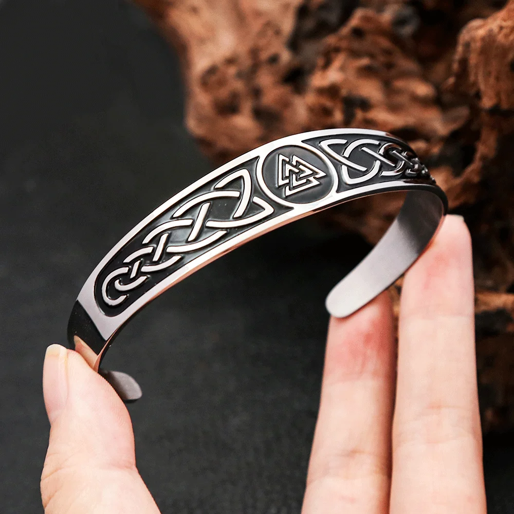 Модные креативные браслеты Vikings Valknut для мужчин и женщин 316L из нержавеющей стали в