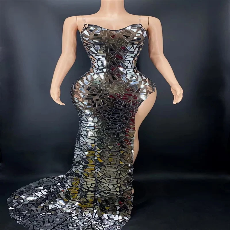 

Комбинезон H380 с блестками и зеркалом, модель певицы, уличная музыка, фестиваль, награды, церемония, ведущая, вечерняя Современная