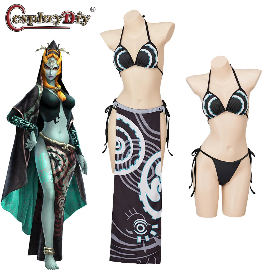 

Breath Of The Wild Cosplay Midna Twilight Princess Costume Summer Swimsuit Sexy Three-Piece Swimwear Cosplaydiy Game Role play