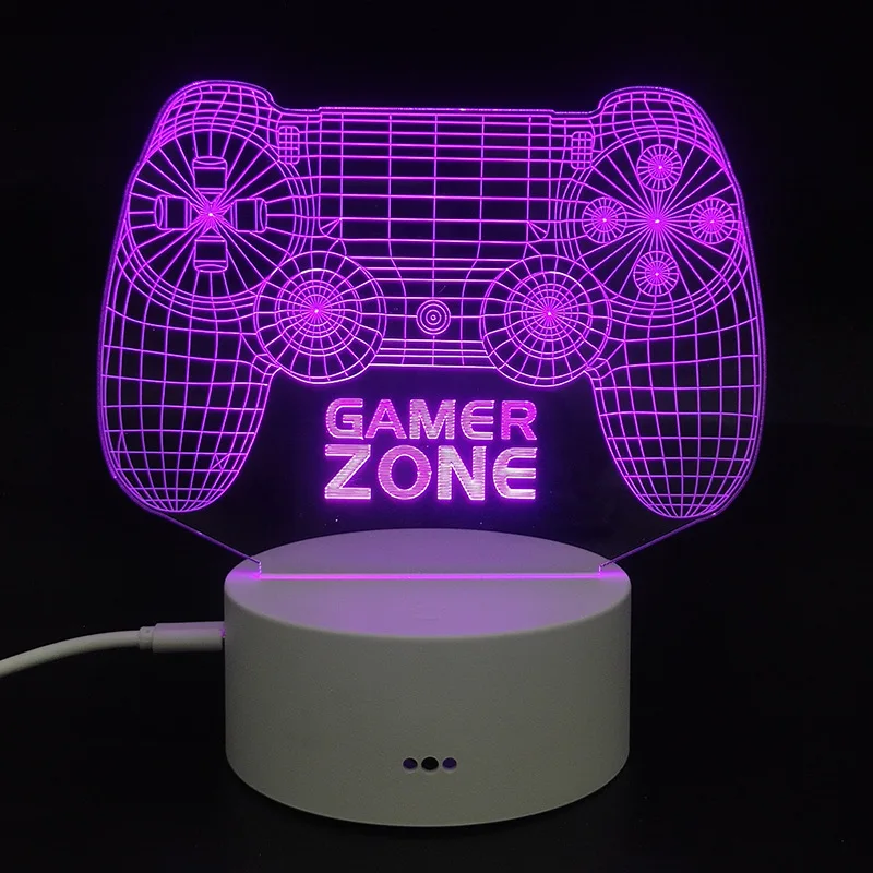 

Newest Gaming Room 3D Night Light Lamp Game Desk Setup Decor table Game Logo Sensor Light Kids Child Bedside Gift Birthday Xmas