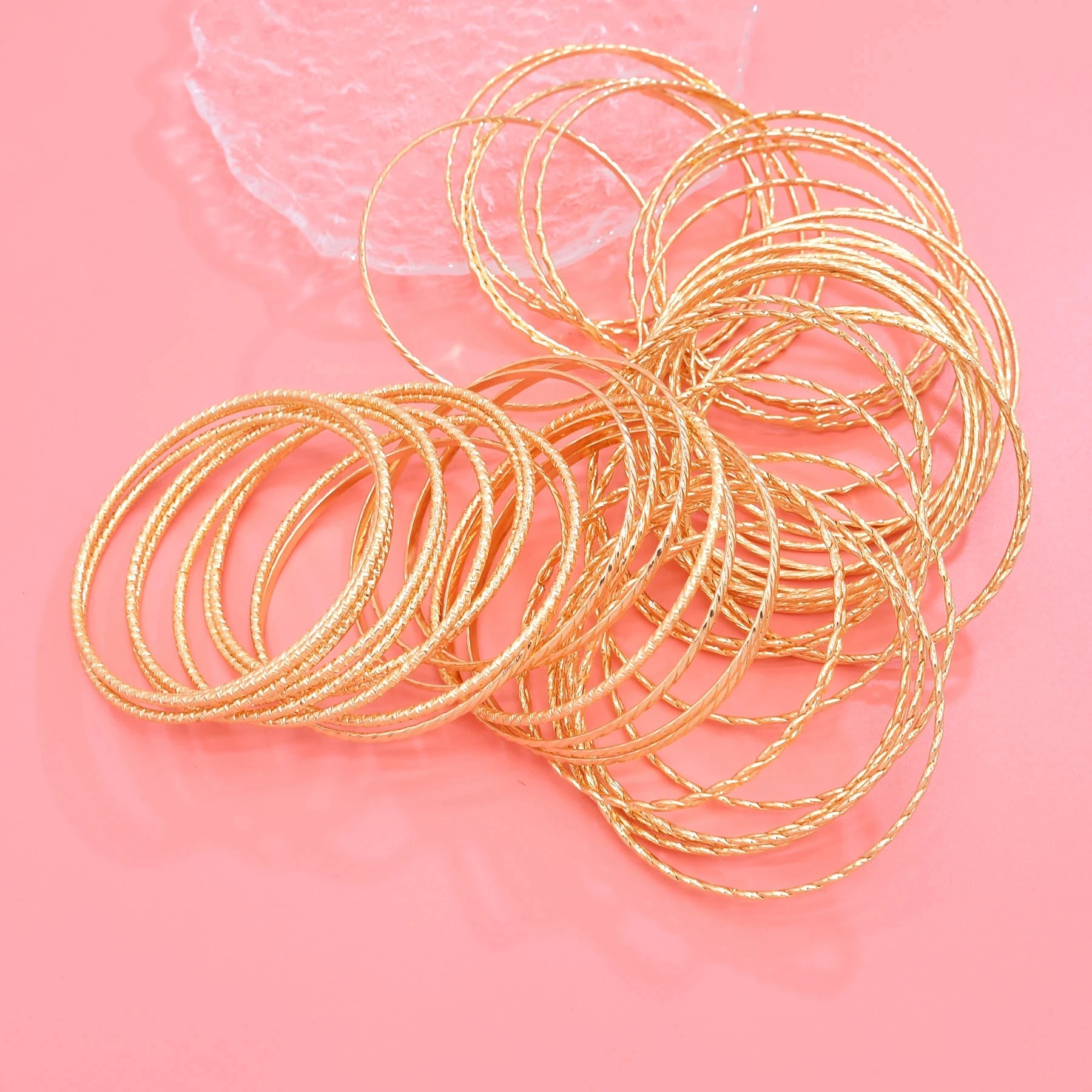 50 шт./комплект женские золотые браслеты