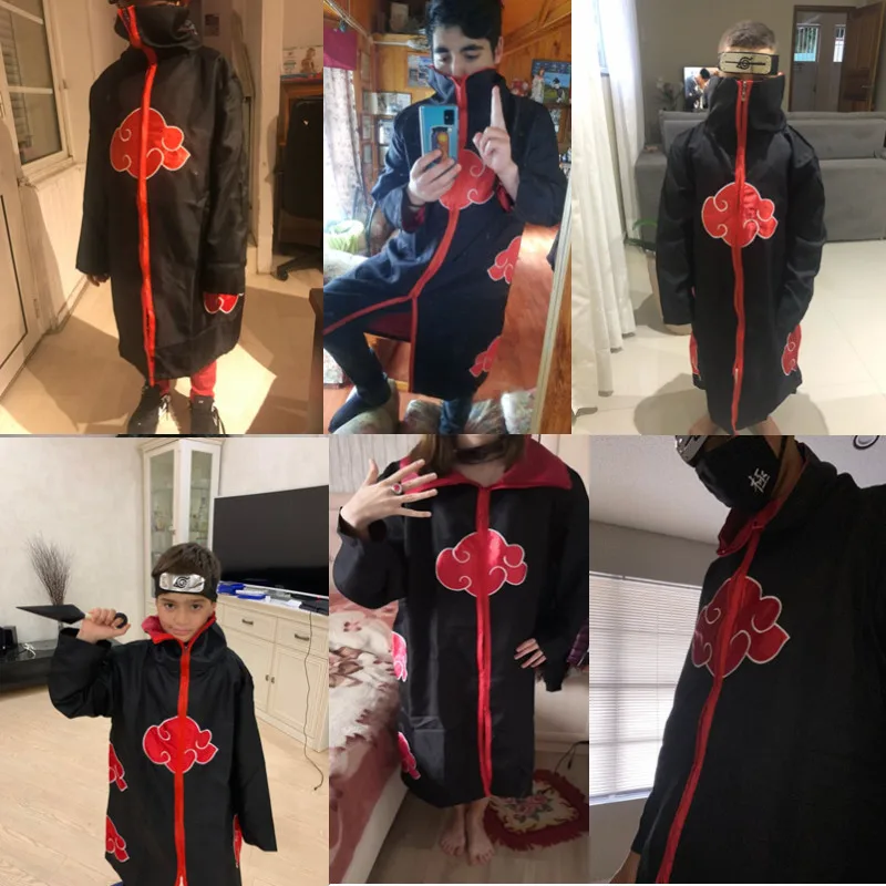 Костюм Наруто из японского аниме кольцо для повязки красное облако Какаси детей |