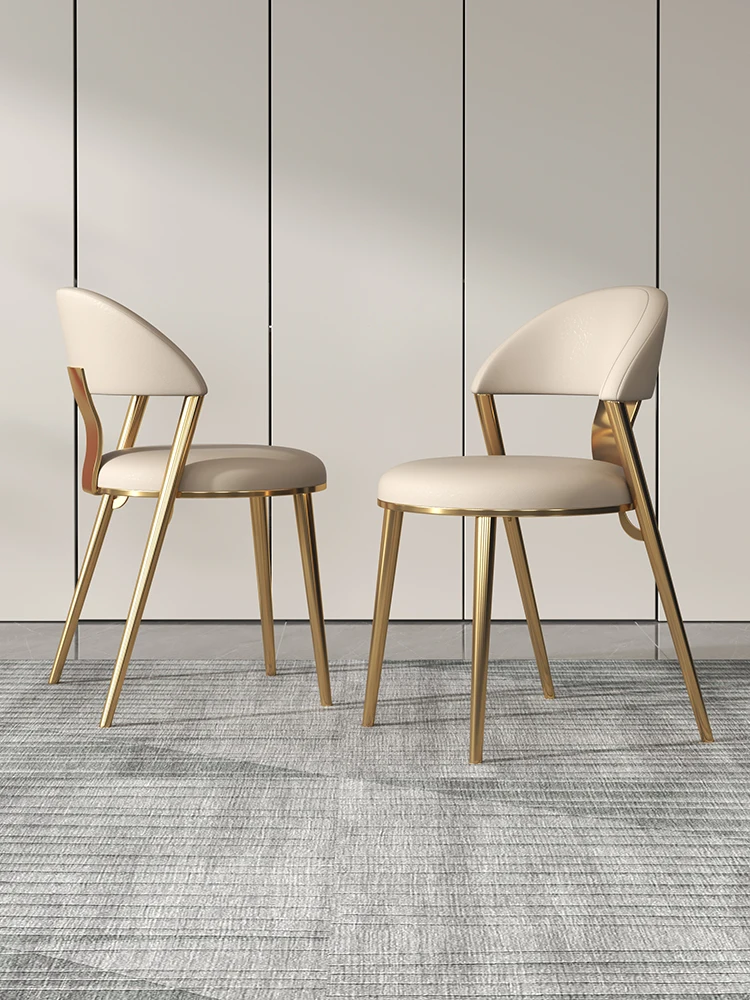 

Light luxury dining chair modern simple household leisure stool back small family restaurant Nordic style ins net red chair