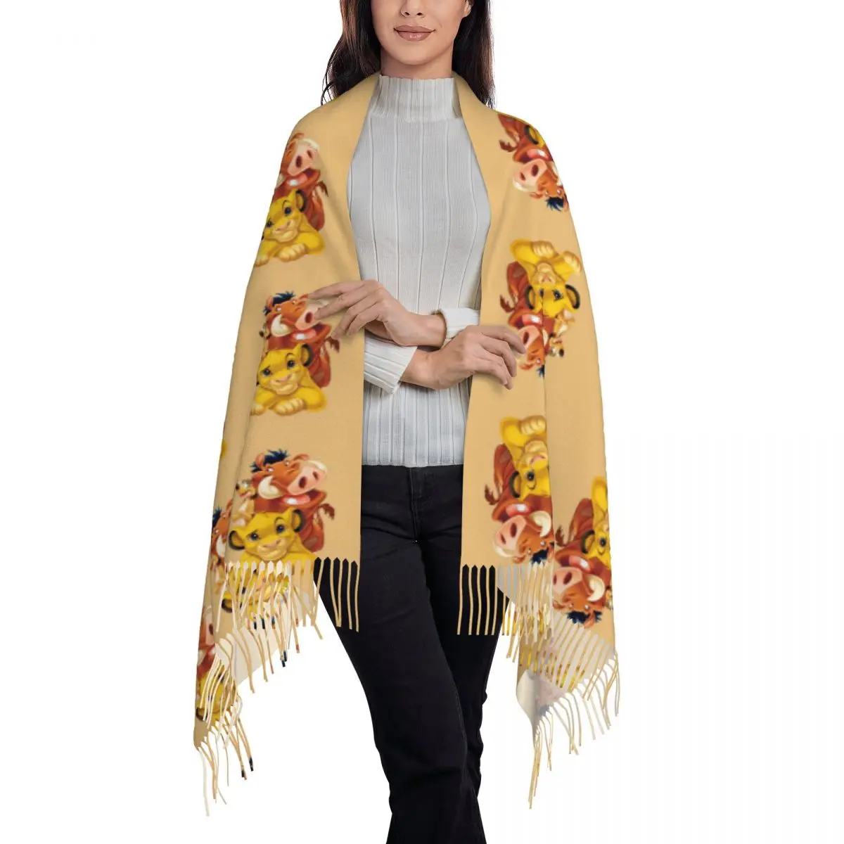 Индивидуальная искусственная мягкая шаль с мультяшным рисунком Hakuna Matata Король