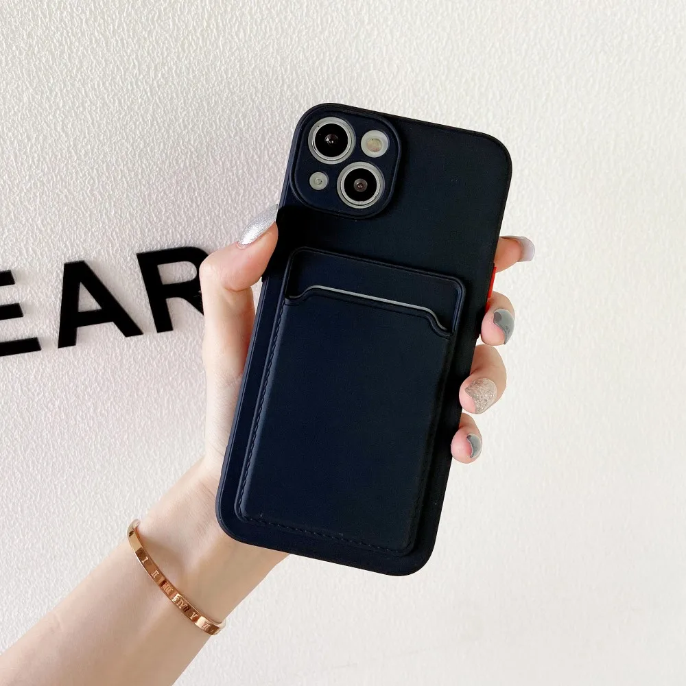 Skin feel card Case For iphone 16 15 Pro Max 14 13 12 11 Solid color simple Soft X XS MAX XR Plus Cover