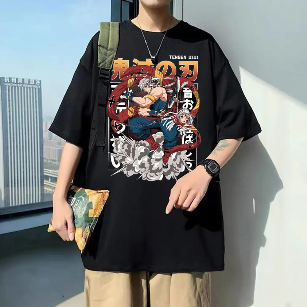 

Anime Demon Slayer Tengen Uzui Kimetsu No Yaiba Graphic Tshirt Men Women Oversized Soft T-shirts Male Manga Merch Y2k Streetwear