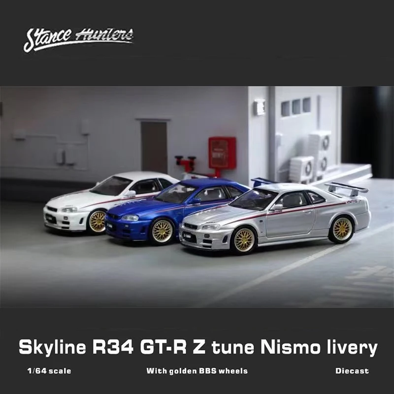 

Stance Hunters 1:64 Nissan Skyline GT-R R34 Z-Tune BBS LM Wheel Nismo Edition -White/Blue/Silver Limited 599 PCS