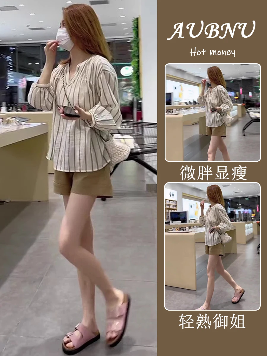 Summer 2024 New Small Wear A Complete Set Slimming Young Fashionable Top Shorts Casual Two-piece Suit