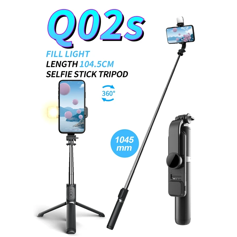 

Wireless Bluetooth Selfie Stick Multifunction Mobile Phone Holder Mini Tripod Foldable With Fill Light