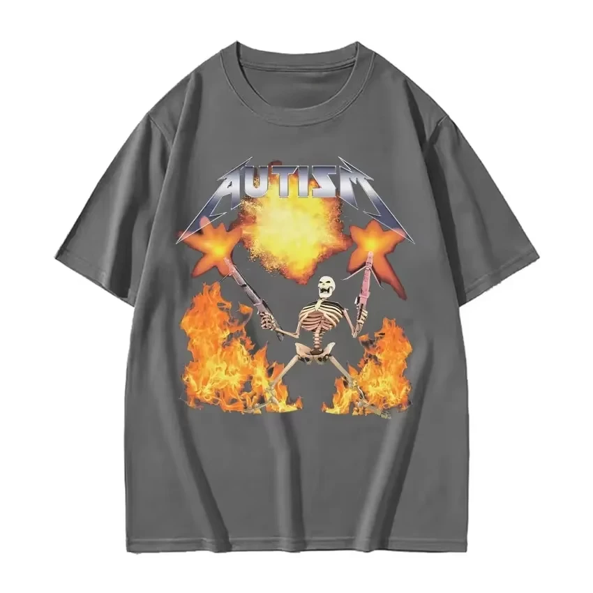 Футболка с аутизмом и скелетом человеческая мужская одежда футболки унисекс