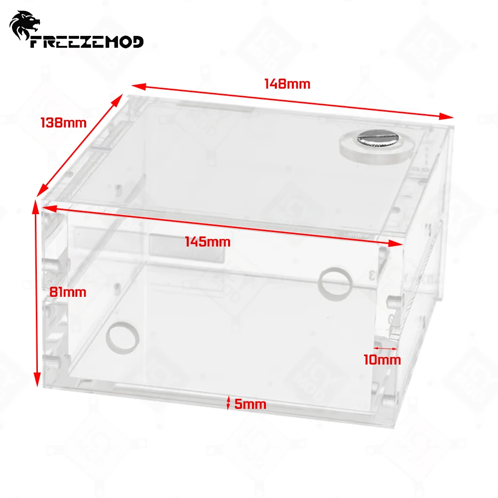 FREEZEMOD Резервуар для воды с двойным оптическим приводом Квадратный акриловый