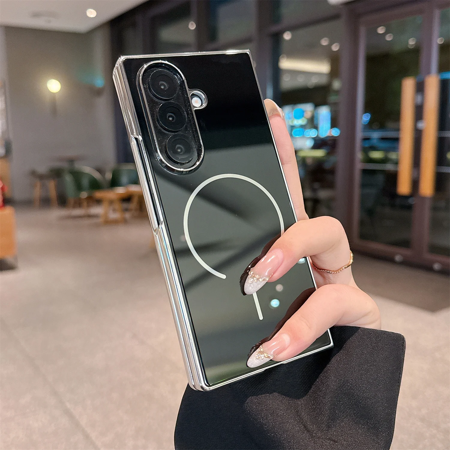 Фото Встроенный магнитный чехол из закаленного стекла для Galaxy Z Fold 8 Ultra Fold 7 Fold 6 Fold 5 с беспроводной зарядкой, складной защитный чехол №4
