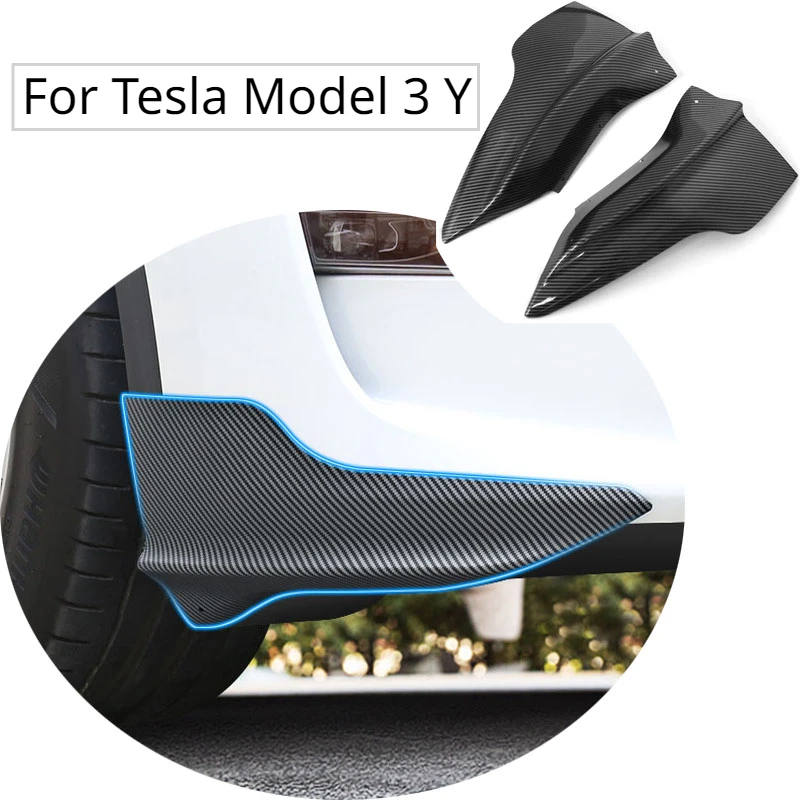 

Front Bumper Corner Anti-Collision Strip for Tesla Model 3 Y Car Thunder Style Corner Guard Front Bars Front Lip Protective Kit