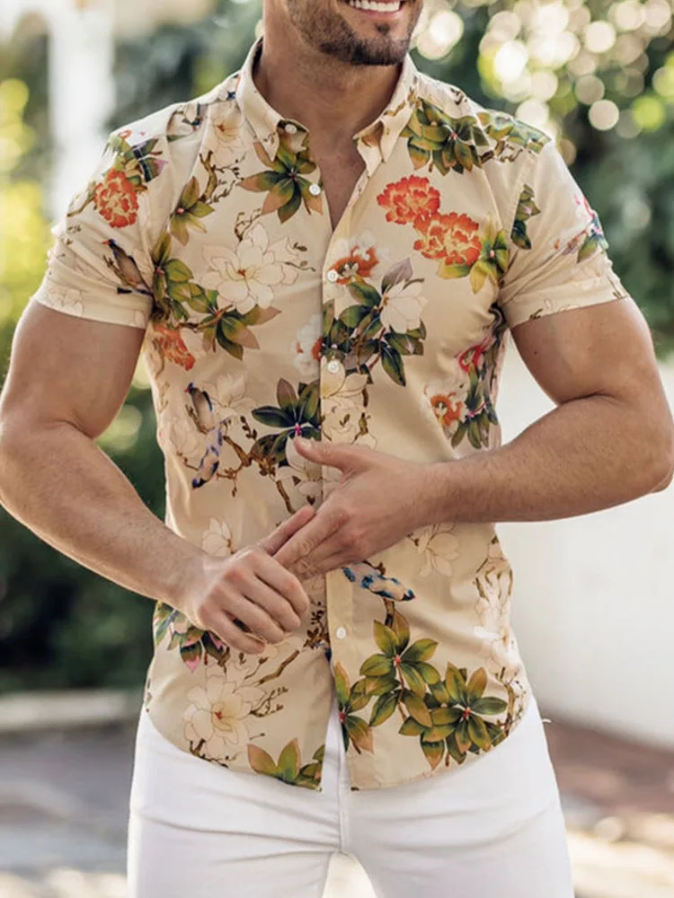 camisas hombre flores – camisas hombre flores con envío gratis en AliExpress version