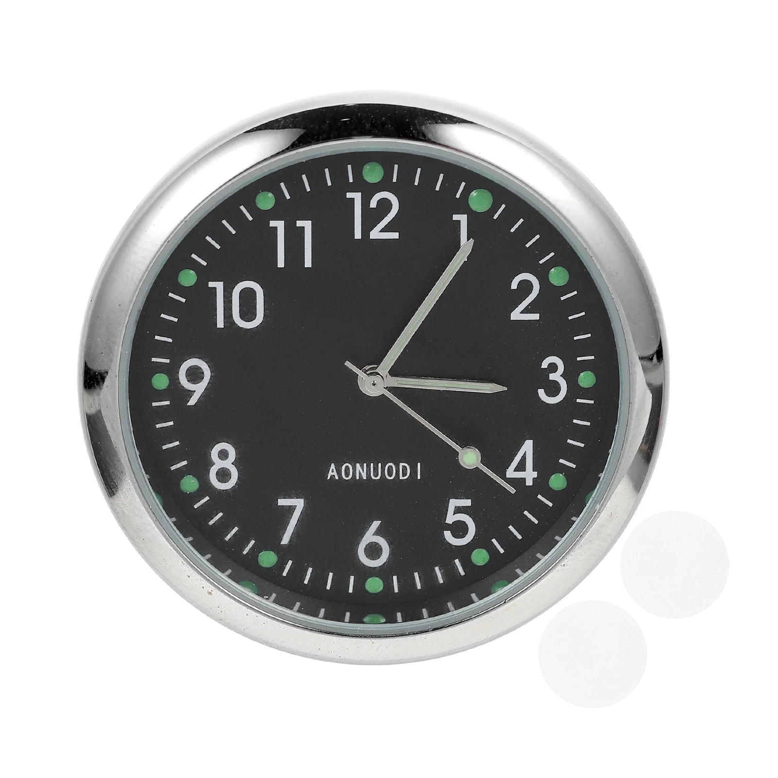 

Car Digital Clock Metal Decorative Small Stick Clocks Luminous Simple Sticky Automatic Watch
