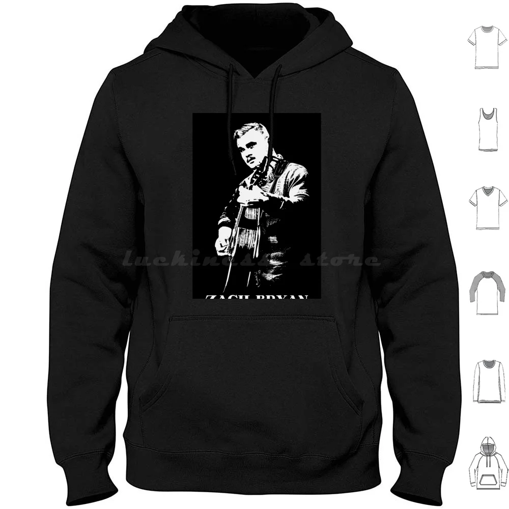 

Zach Bryan Hoodies Long Sleeve Zach Bryan Music Black And White Graphic Retro Vintage Country Neotraditional Country