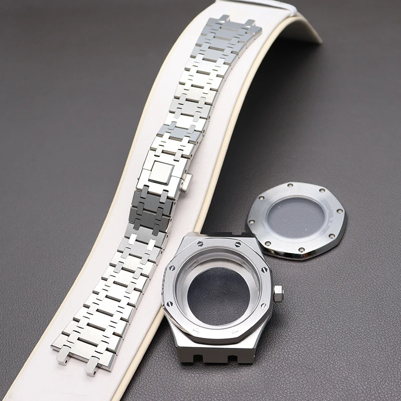 41mm Case Bracelet Men's Watch Watchband Parts For Seiko nh36 nh35 Movement 31.8mm Dial Sapphire Crystal Glass Mod Waterproof