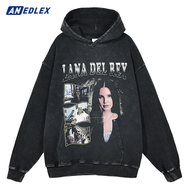 

2023 Men Washed Black Hoodie Sweatshirt Hip Hop Streetwear Portrait Women Graphic Hooded Pullover Harajuku Cotton Hoodie