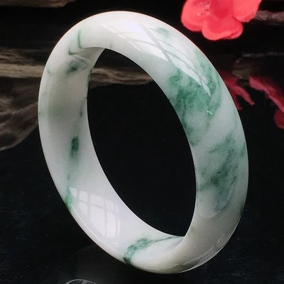 

zheru Jewelry Natural Burmese Jadeite 54mm-64mm Light Blue Bracelet Elegant Princess Jewelry Best Mother for Girlfriend