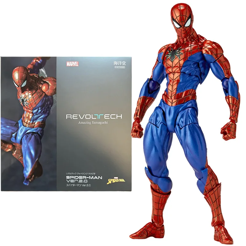 

In Stock Original KAIYODO SPIDER MAN Ver 2.0 Revoltech AMAZING YAMAGUCHI Peter Parker 16CM Collection Action Figure Toys Gifts