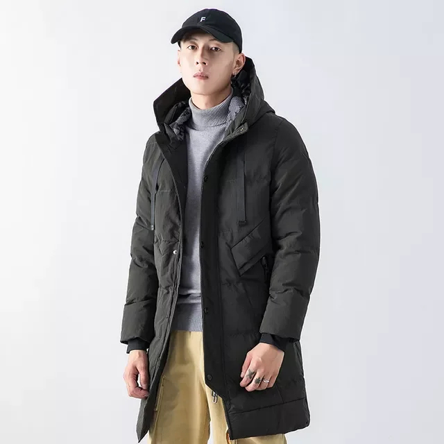 Long Parkas Coat Men Autumn New Fashion Streetwear Parka Men Windproof Casual Coat Men Winter Thick Warm Hooded