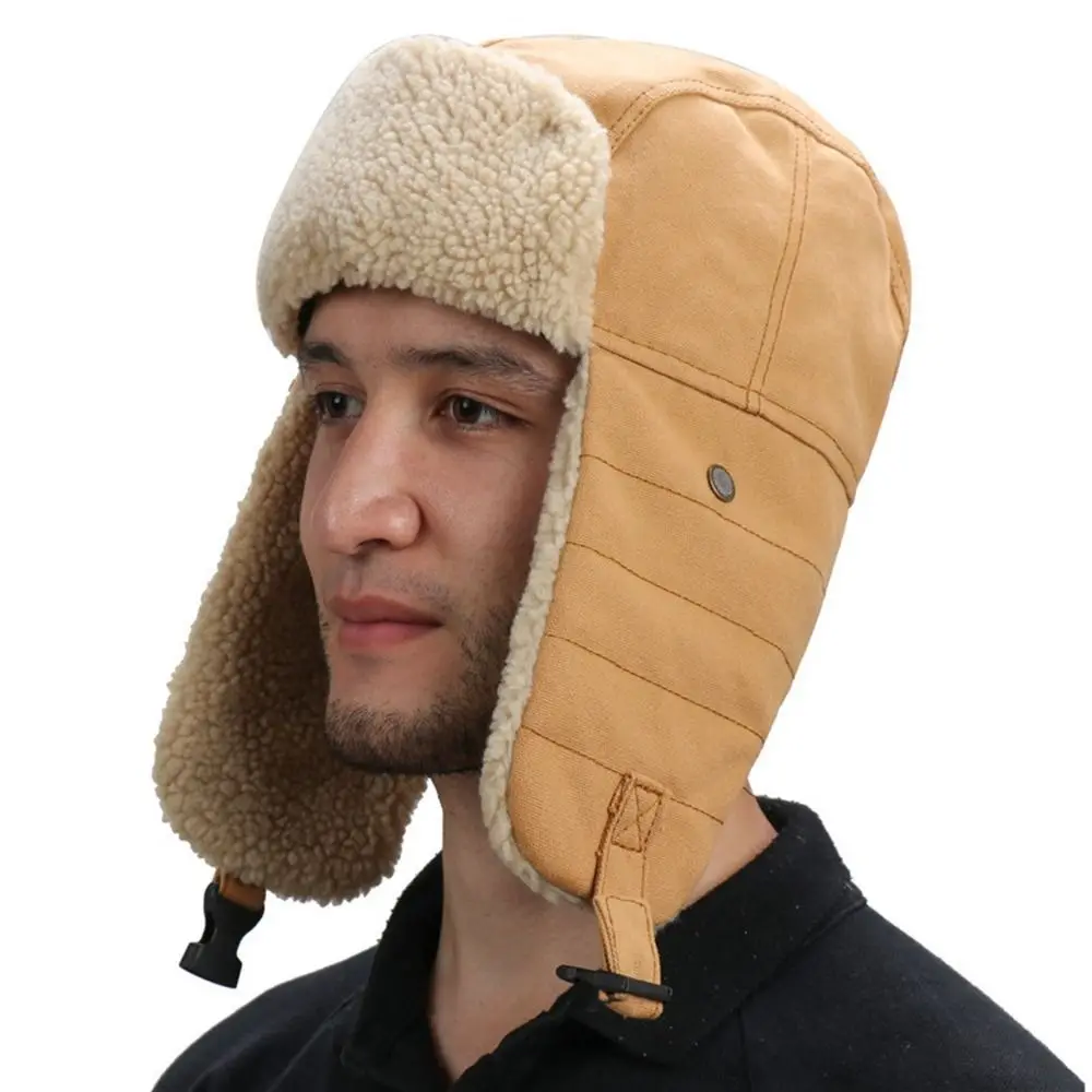 

Winter Hat For Men Women Plush Thickened Warm Earflap Ski Hat Bomber Hat Outdoor Riding Windproof Ear Protection Hat