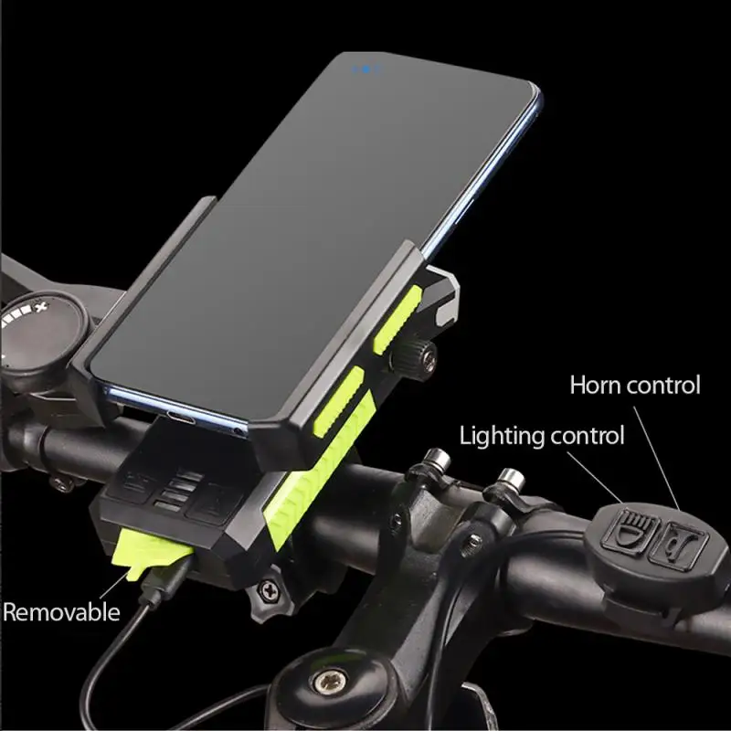 

Riding Light Convenient Usb Charging 130 Db Speaker 2400mah Shock Absorption Bicycle Equipment Bike Front Light Anti-skid