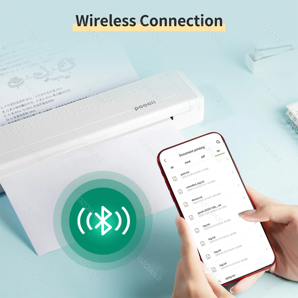 Мини-Термопринтер для бумаги 300 точек/дюйм Bluetooth |