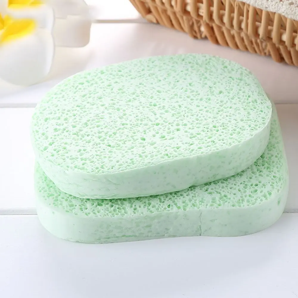 

2Pcs Face Round Makeup Remover Tool Natural Wood Pulp Sponge Cellulose Compress Cosmetic Puff Facial Washing Sponge
