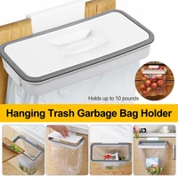 portable plastic hanging kitchen trash bag storage rack hook scouring pad dry rack holder kitchen organizer