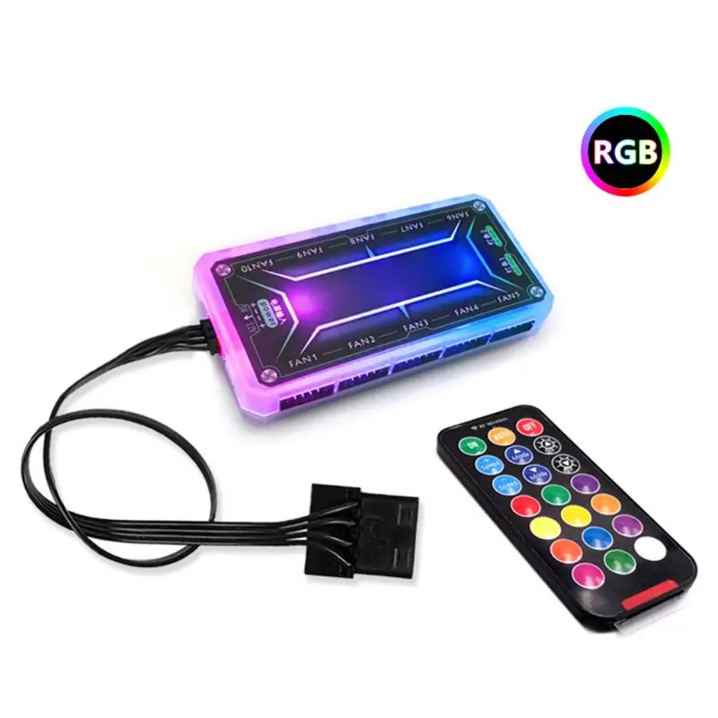 

L21B 12cm Desktop PC Computer Case Cooling Fan LED Lights Color Changing RGB Chassis Fan Controller Remote Control