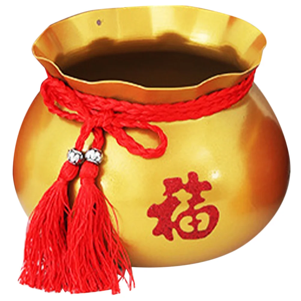 

Ceramic Flower Pot Feng Shui Treasure Basin Vase Prosperity Figurine Money Bowl Ornament Housewarming Congratulatory Gift