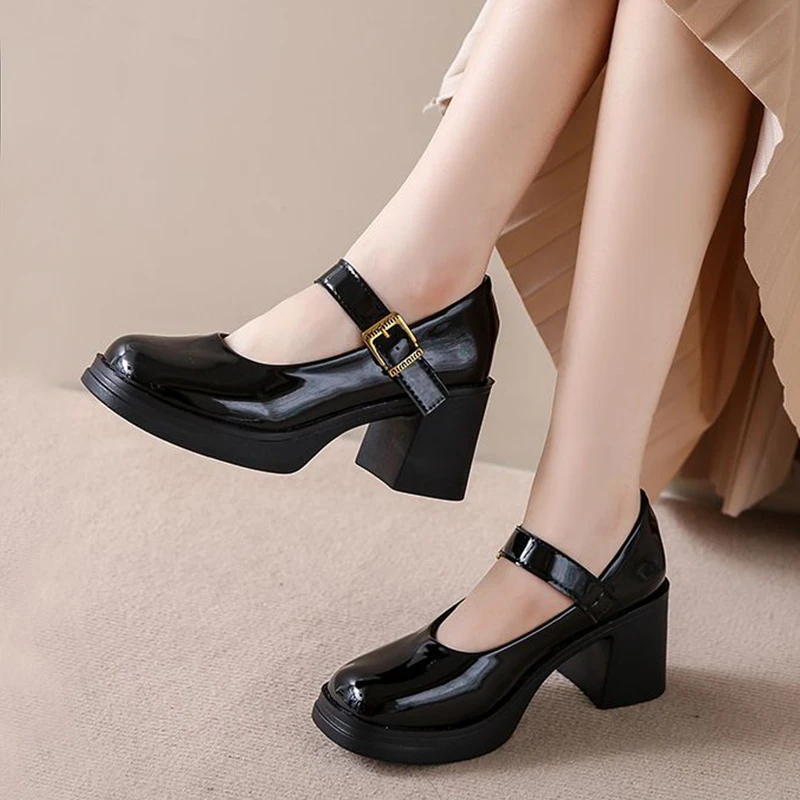 Туфли Мэри Джейн на одной пуговице женские летние винтажные белые туфли средней