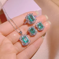origin emerald necklace for women silver 925 sterling origin emerald pendant necklaces females green gemstone jewelry females
