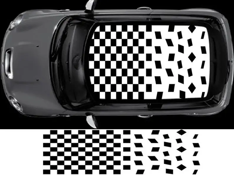 

NEO00340 Mini crazy chequered flag, графические Наклейки на крышу