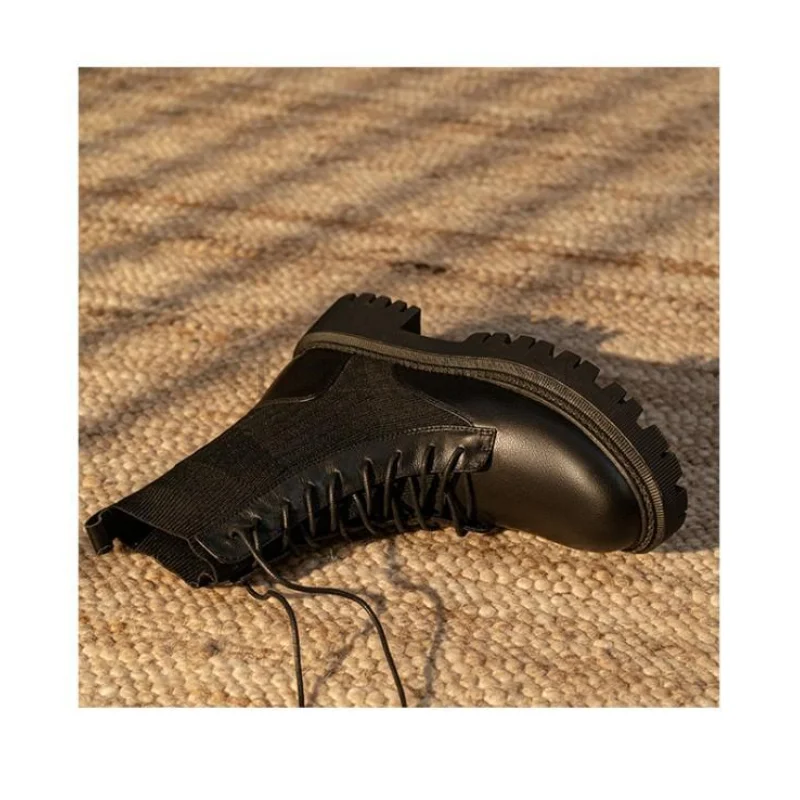 Autumn Design Heel Ankle Boot Fashion Square Toe Zipper Ladies Casual Chelsea Boots Shoes Soft Leather Short Boot