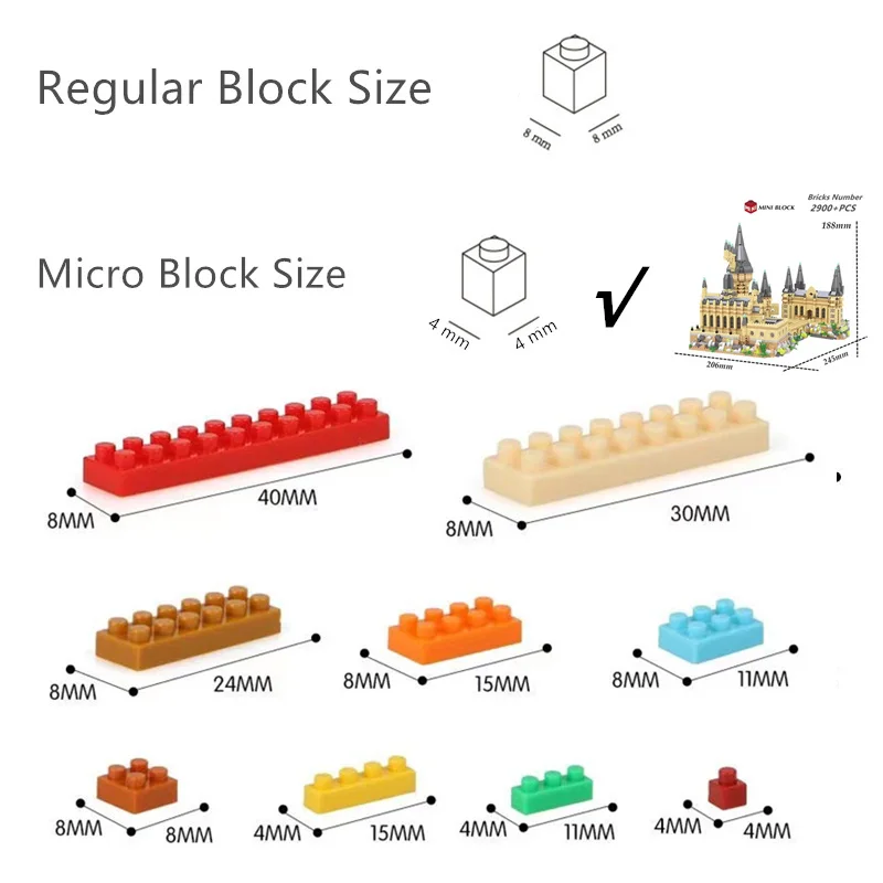 Бриллиантовый мини-микроблок Академия Харрис волшебный замок уличный вид