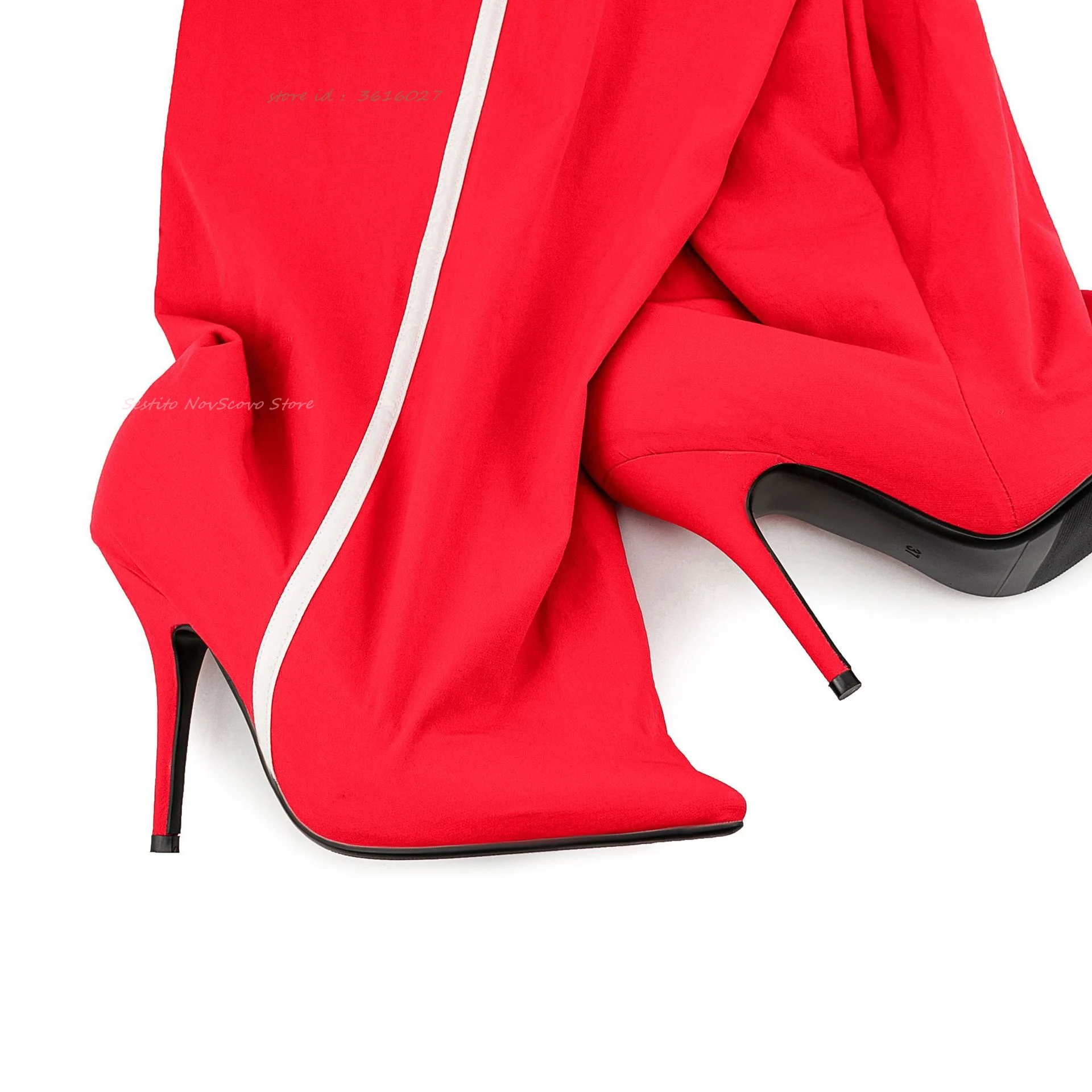 Сексуальные женские брюки с острым носком на высоком каблуке ботинки эластичной